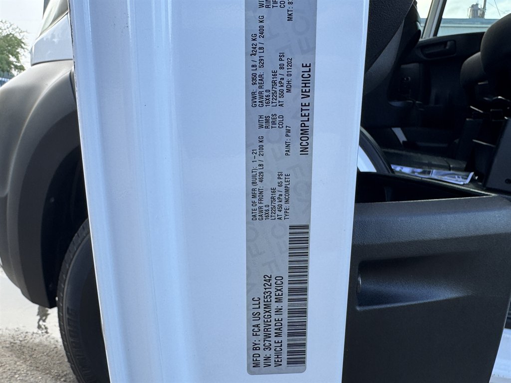 2021 Ram ProMaster 3500 - $29,995
