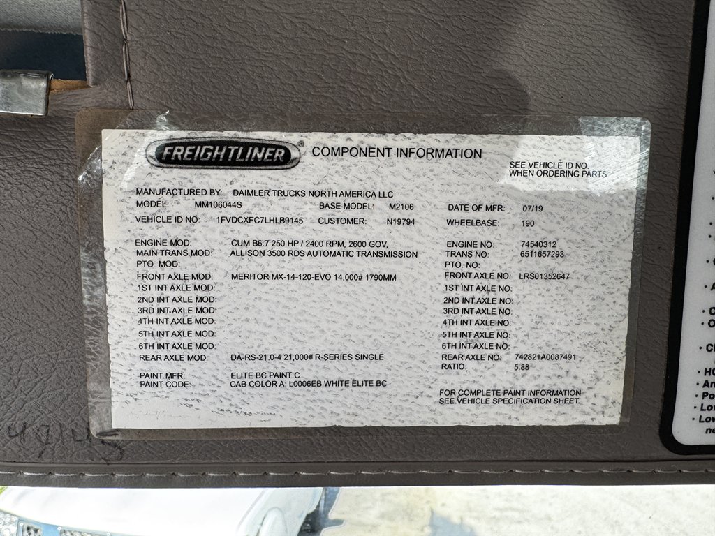 2020 Freightliner M2 - $72,995
