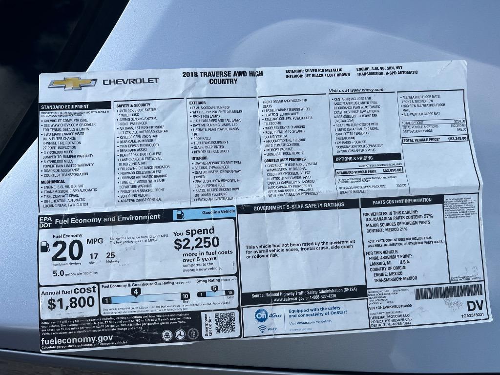 2018 Chevrolet Traverse - $15,950