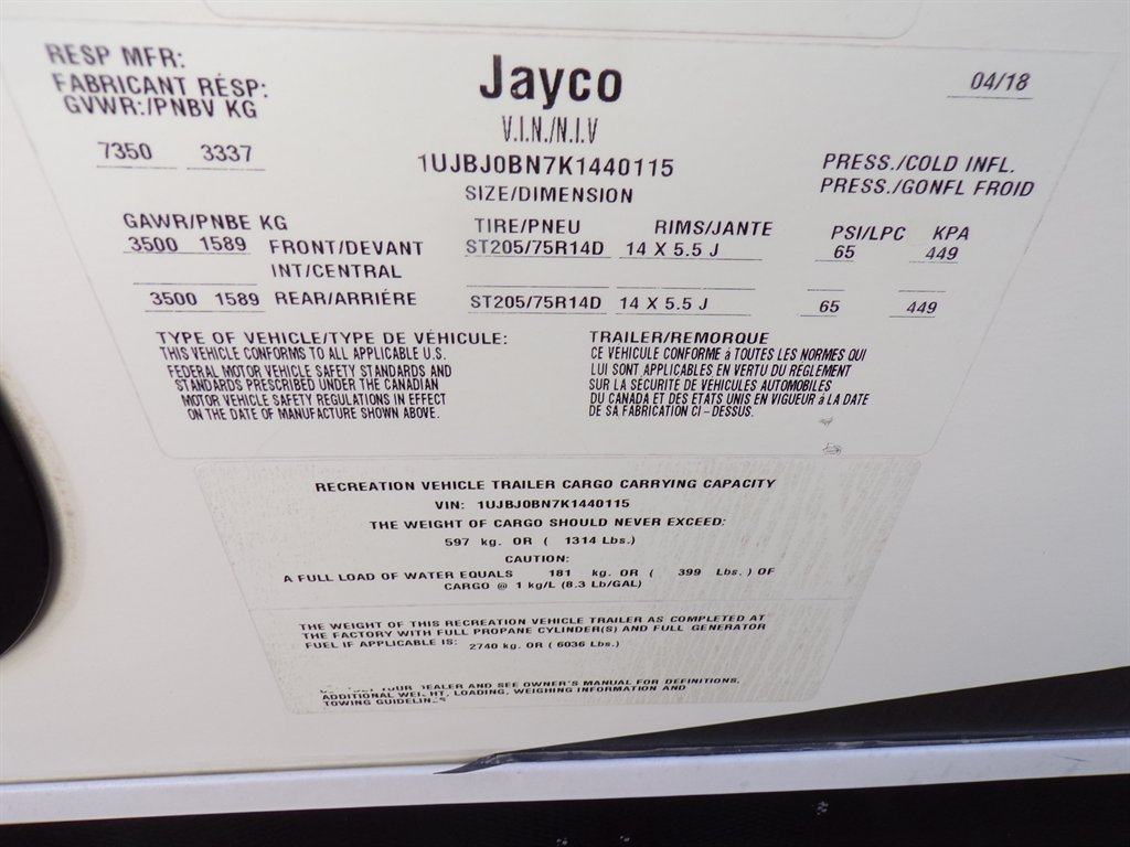 2019 Jayco Jayco - $16,900