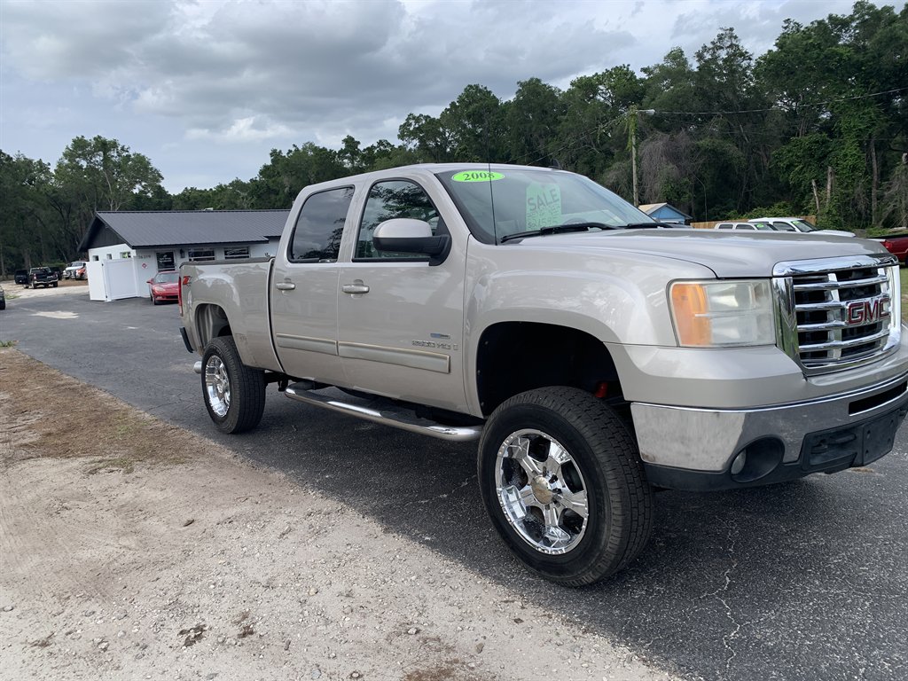 Gray 2008 GMC Sierra 2500HD SLT Crew Cab 4WD Pickup Truck Four-Wheel Drive Automatic
