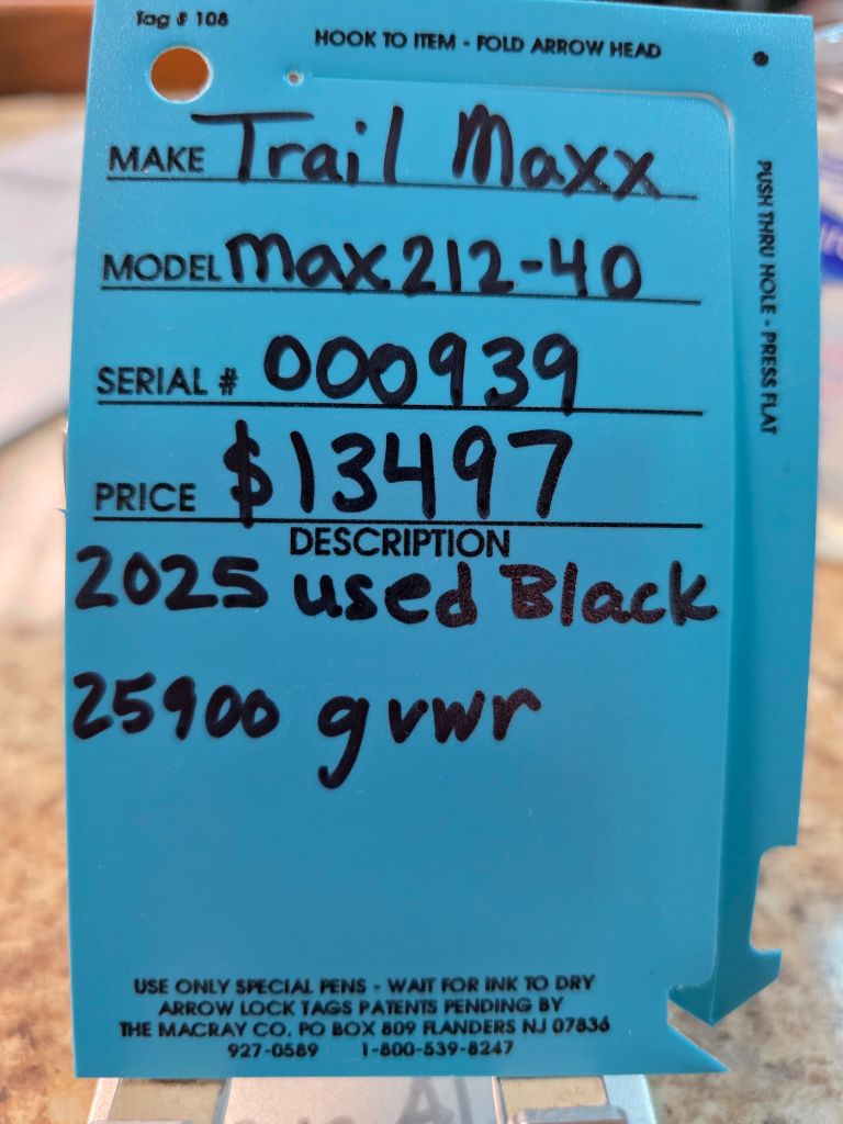 2025 TRAIL MAXX MAX212-40 - $13,497