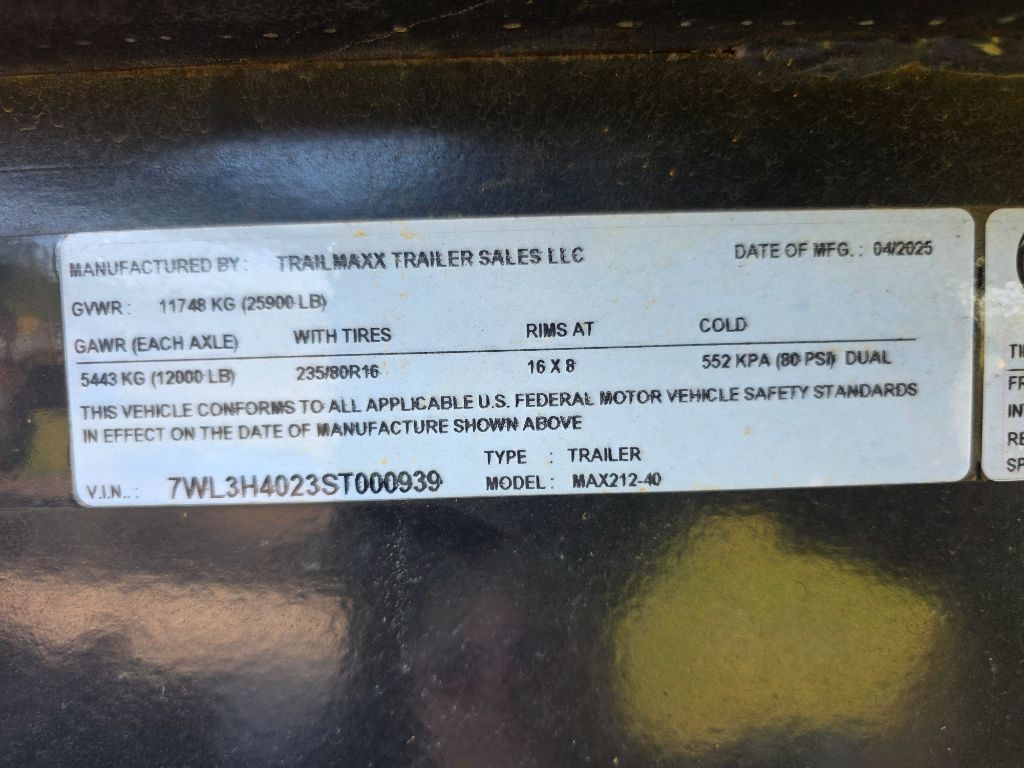 2025 TRAIL MAXX MAX212-40 - $13,497