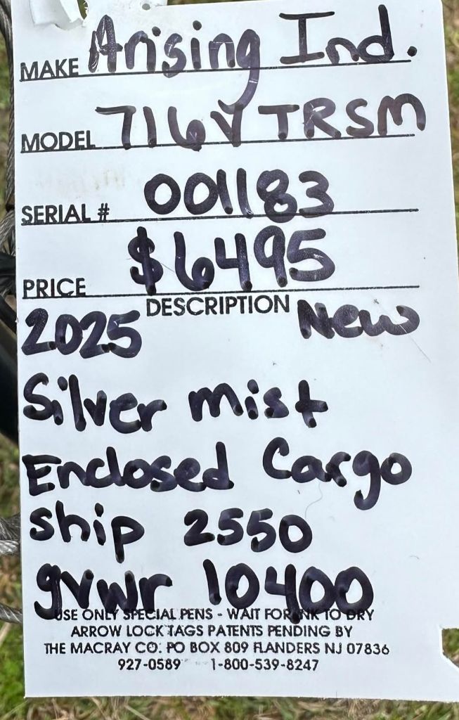 2025 Carry-On Equipment Trailer - $6,495