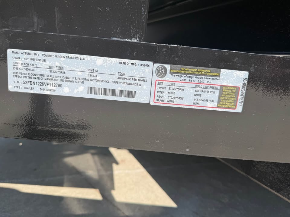 2027 Covered Wagon Trailers Covered Wagon Trailers - $8,997