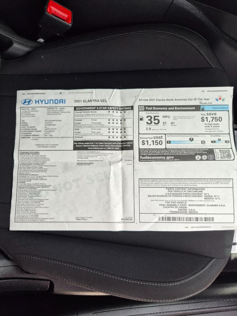 2021 Hyundai Elantra - $14,600
