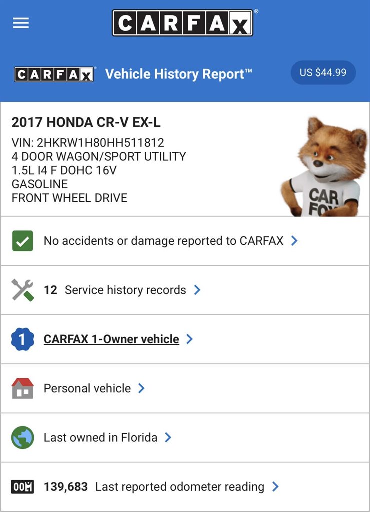 2017 Honda CR-V EX-L photo