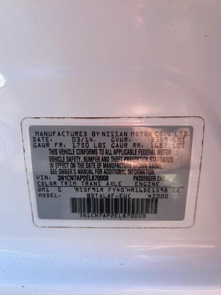 2014 Nissan Versa 1.6 S photo