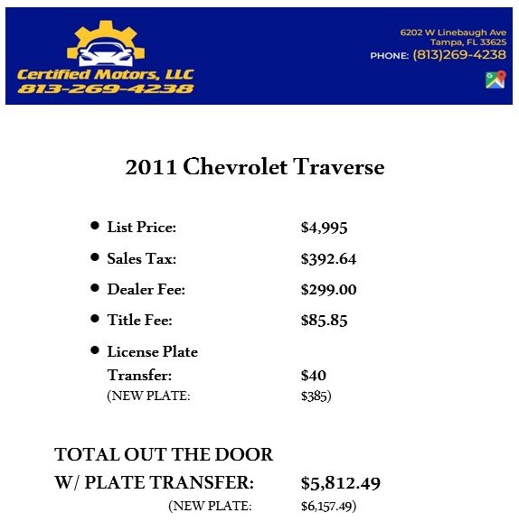 2011 Chevrolet Traverse LT photo