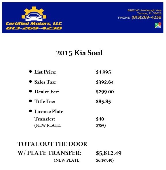2015 Kia Soul - $4,995
