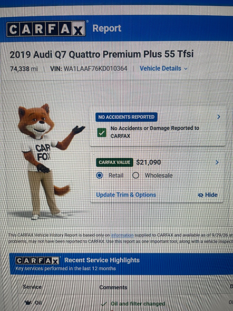 2019 Audi Q7 - $17,991