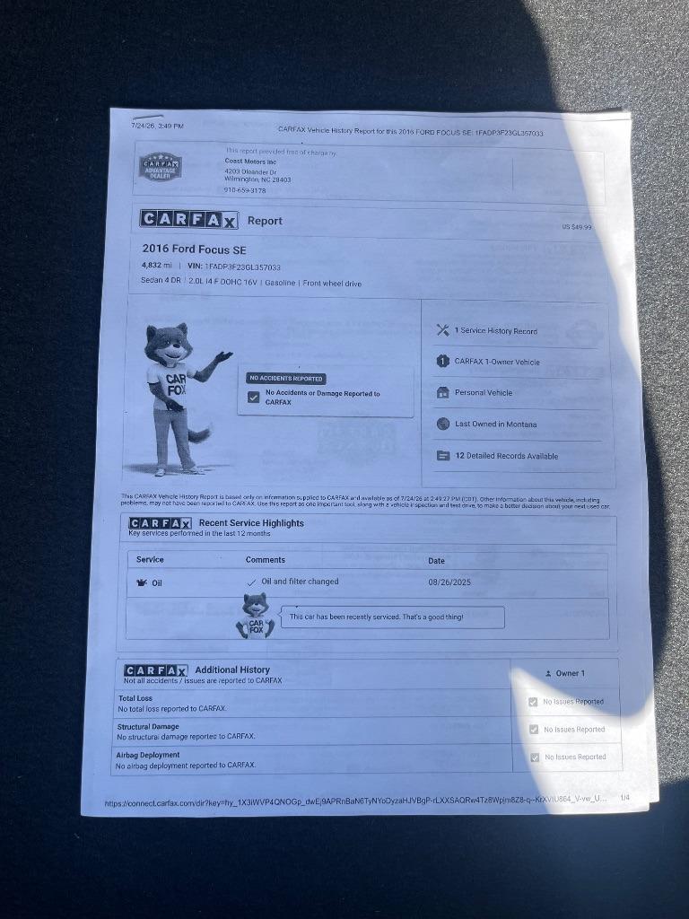 2016 Ford Focus - $17,017