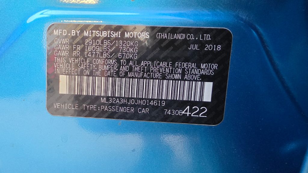 2018 Mitsubishi Mirage - $6,900
