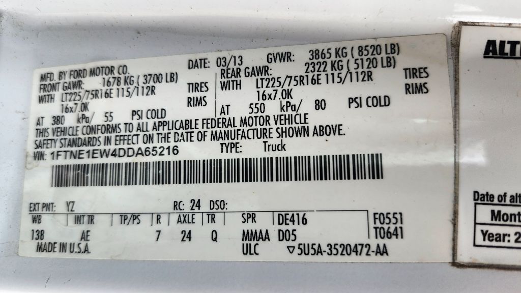 2013 Ford E-150 - $12,500