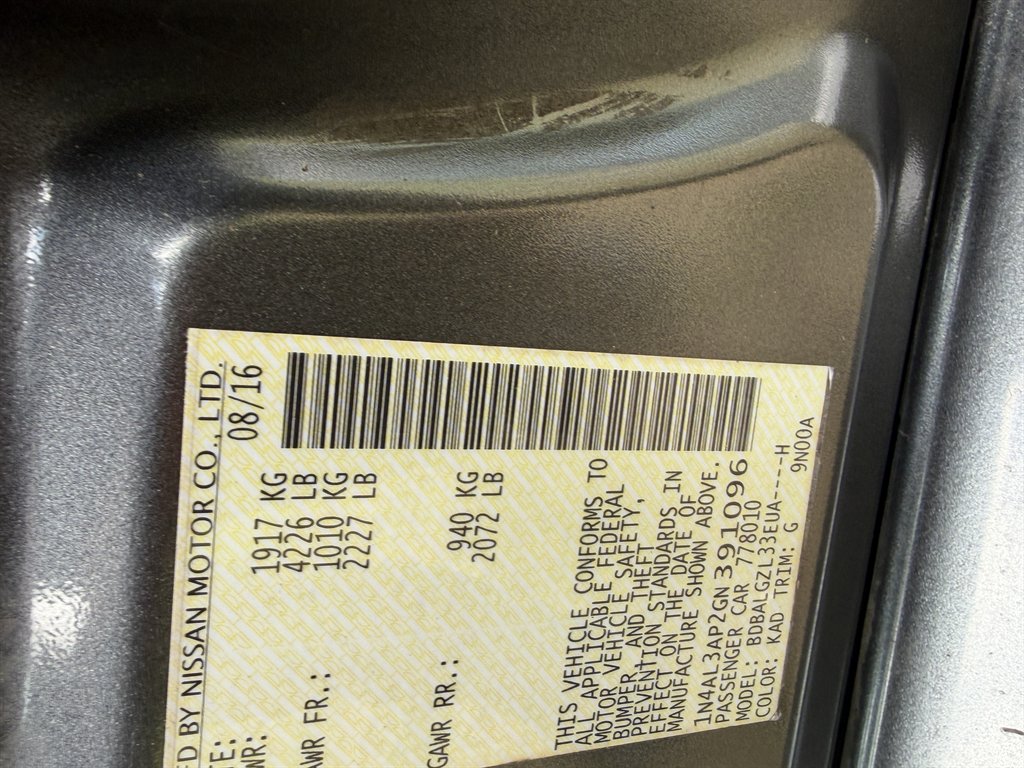 2016 Nissan Altima - $5,400