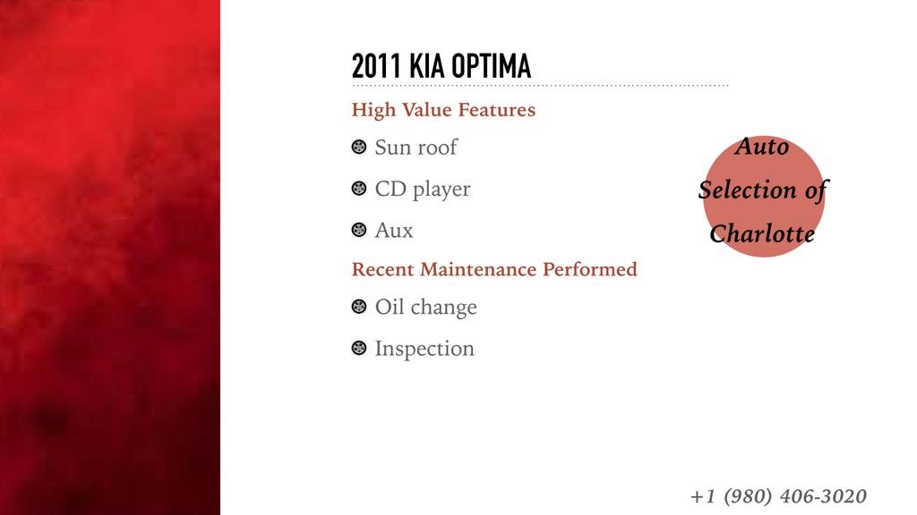 2011 KIA Optima Sedan - $4,995