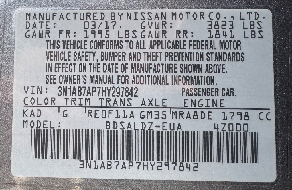2017 Nissan Sentra - $8,695