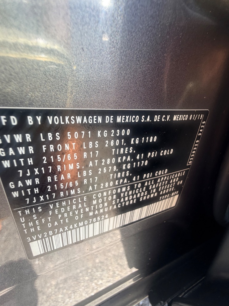 2019 Volkswagen Tiguan - $10,786