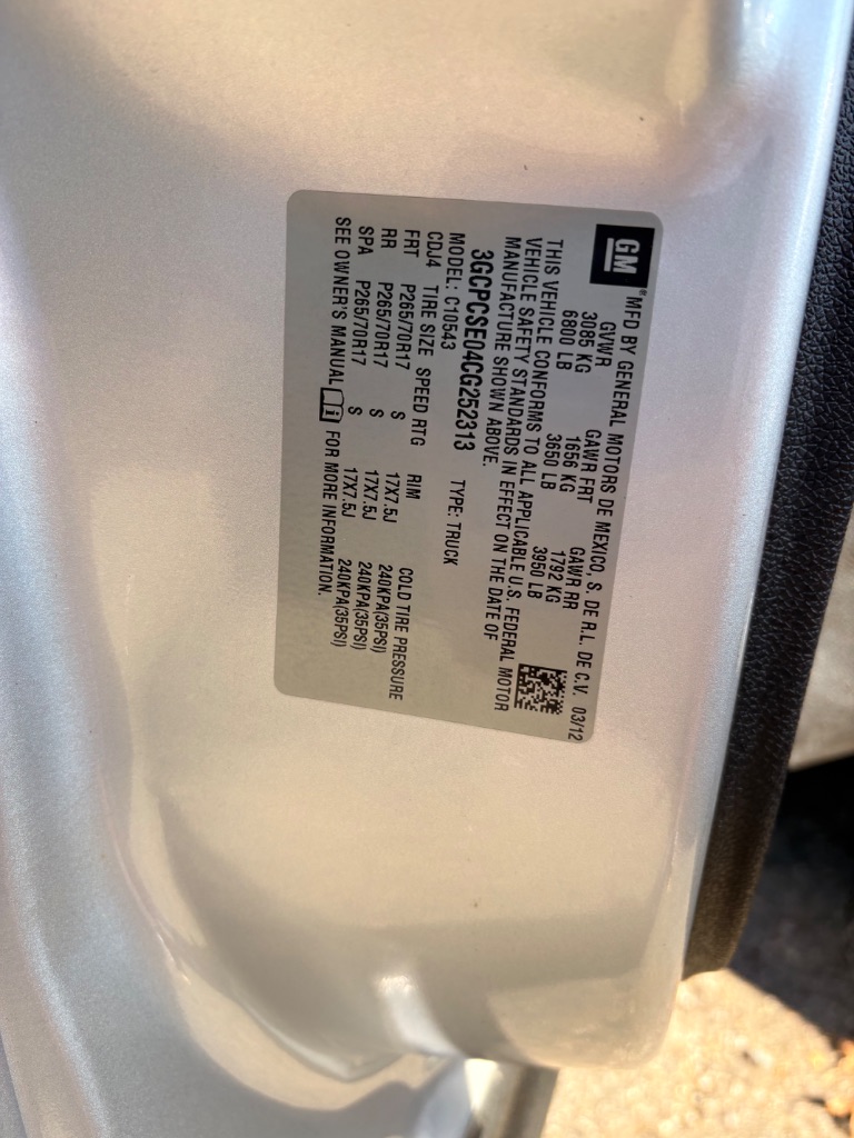 2012 Chevrolet Silverado - $8,899