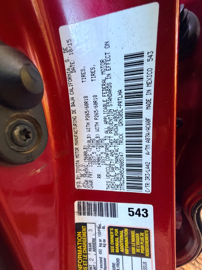 2016 Toyota Tacoma - $17,993