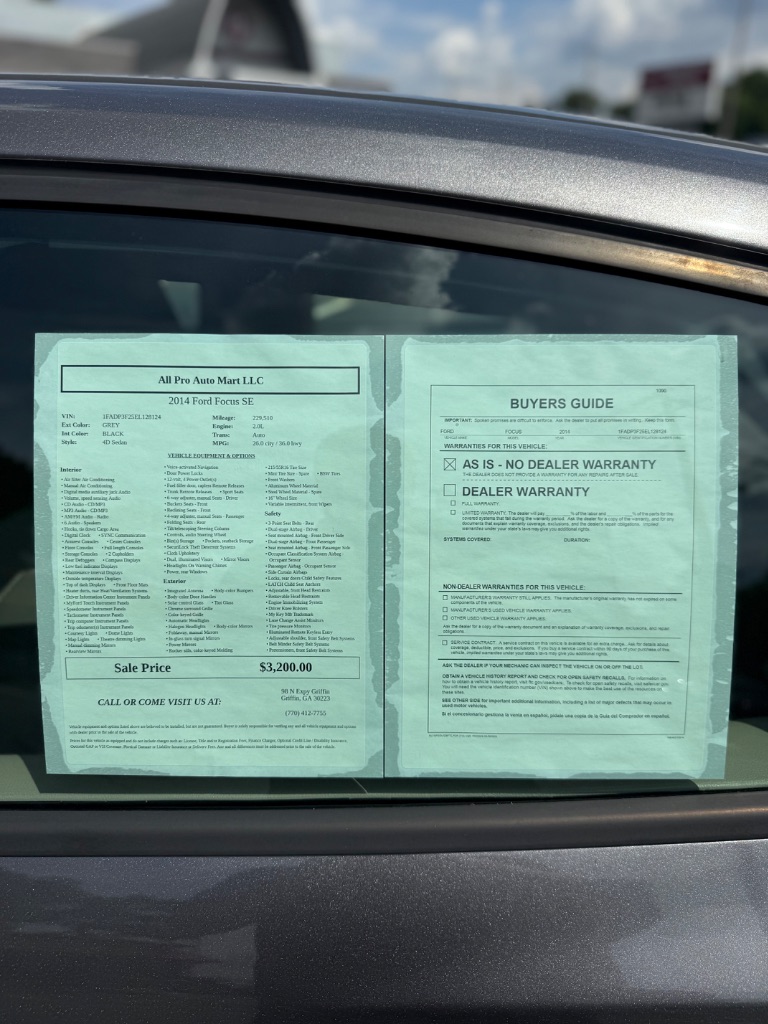 2014 Ford Focus - $3,200