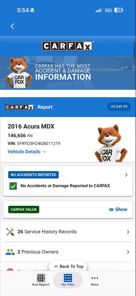 2016 Acura MDX - $12,495
