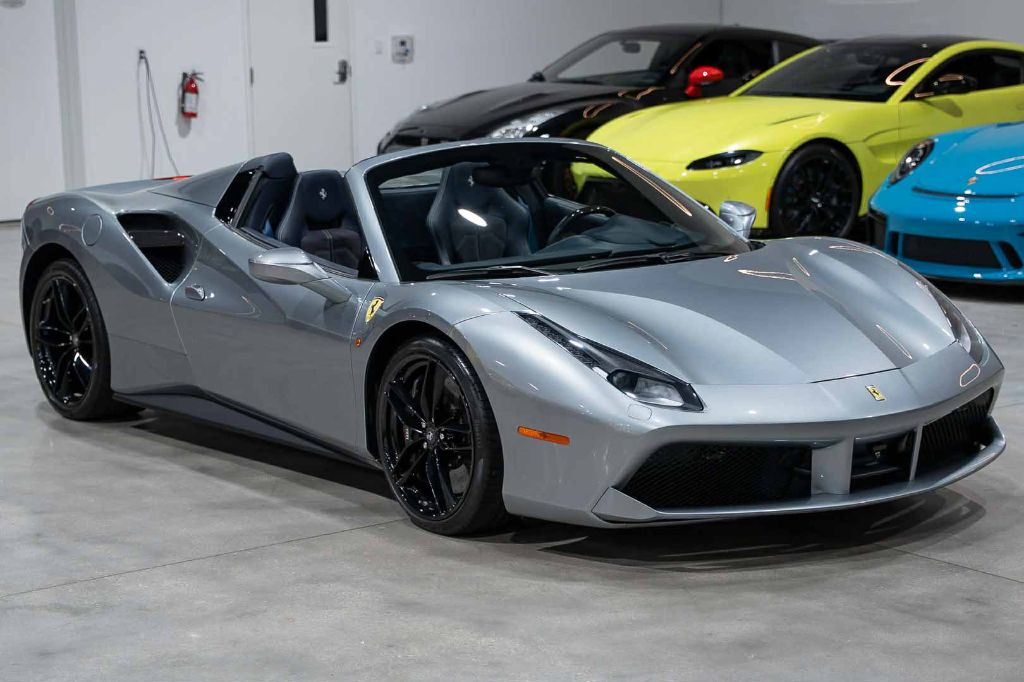 Silver 2017 Ferrari 488 Convertible Rear-Wheel Drive Automatic