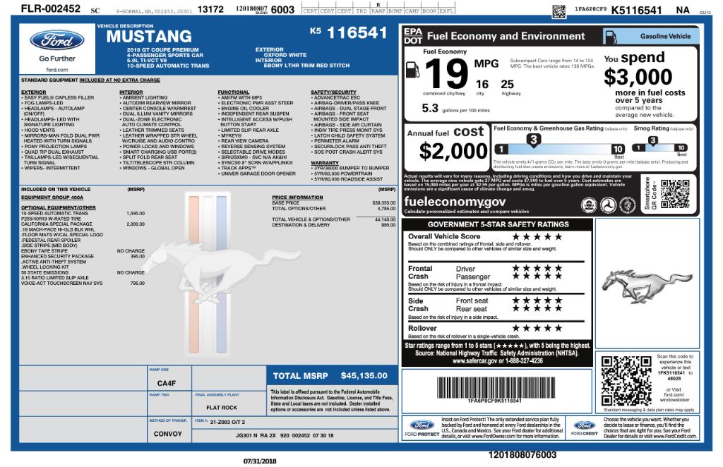 2019 Ford Mustang - $29,202