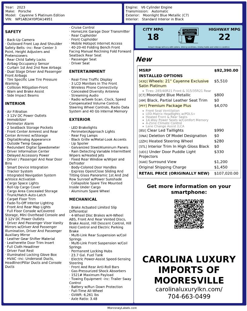 2023 Porsche Cayenne - $53,988