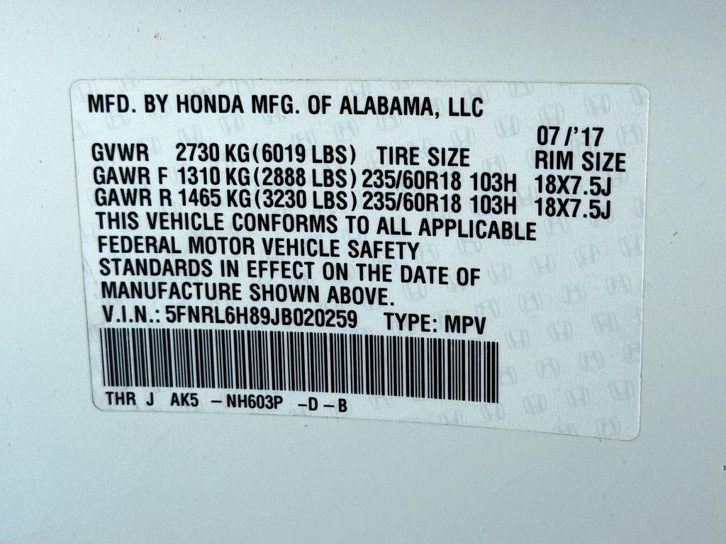 2018 Honda Odyssey - $13,555