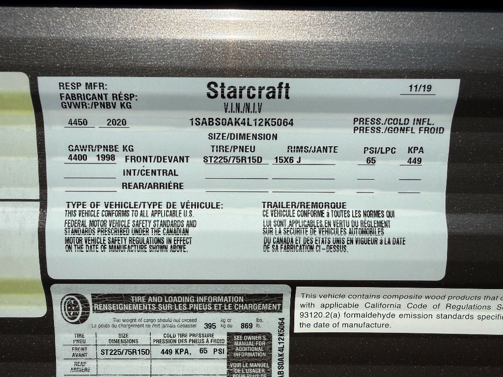 2020 Starcraft Mossy Oak M19BH - $11,800