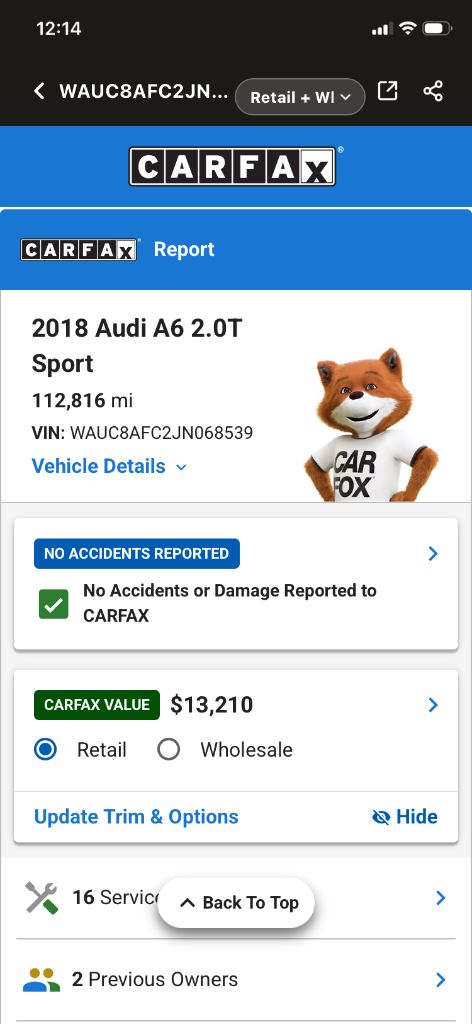 2018 Audi A6 - $13,000