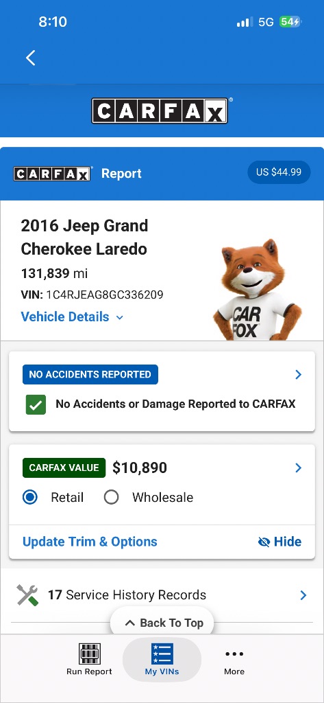 2016 Jeep Cherokee - $9,500
