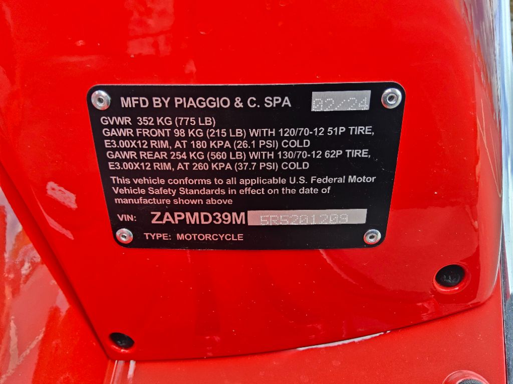 2024 Vespa Gts Rst / Sei Giorni - $6,500