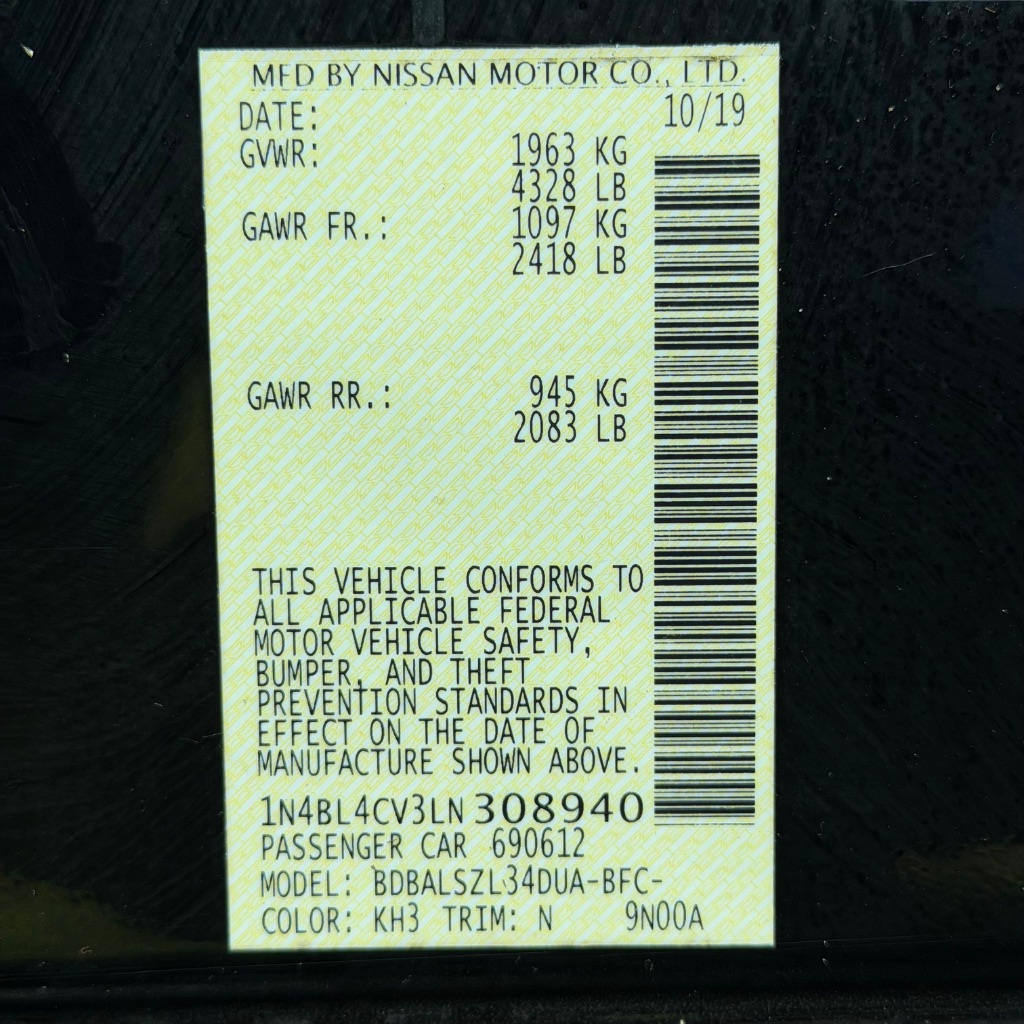 2020 Nissan Altima - $11,991