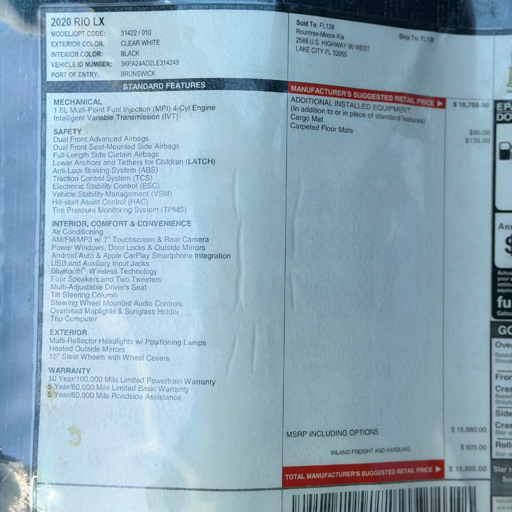 2020 Kia Rio - $11,991