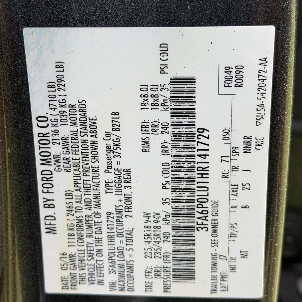 2017 Ford Fusion - $4,991
