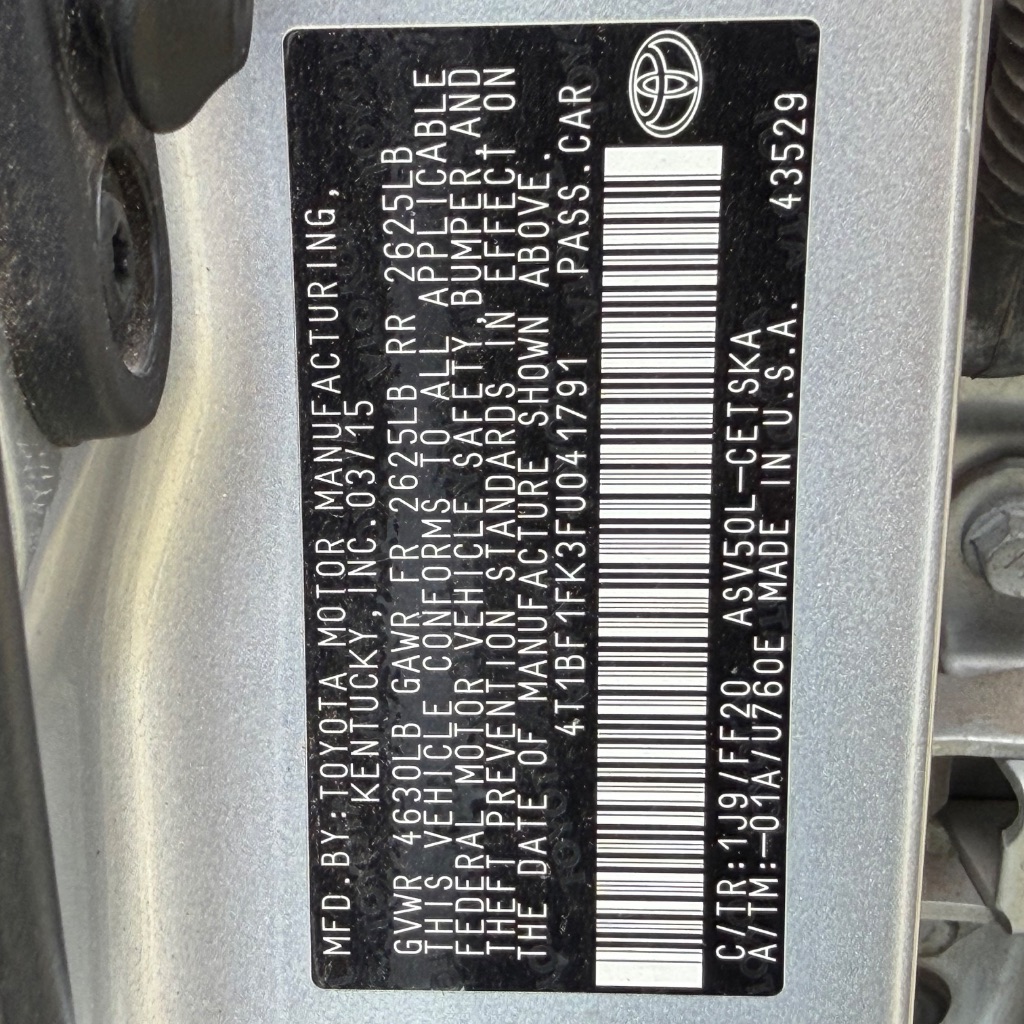 2015 Toyota Camry - $8,500
