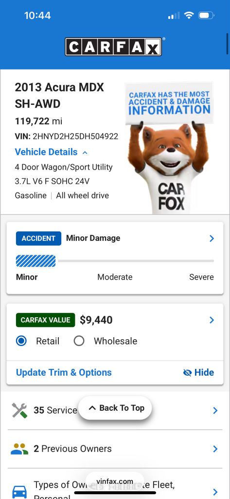 2013 Acura MDX - $6,599