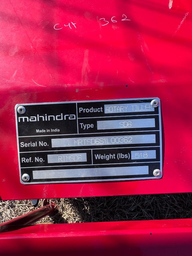2027 Implement Mahindra 6ft TIller  - $3,200