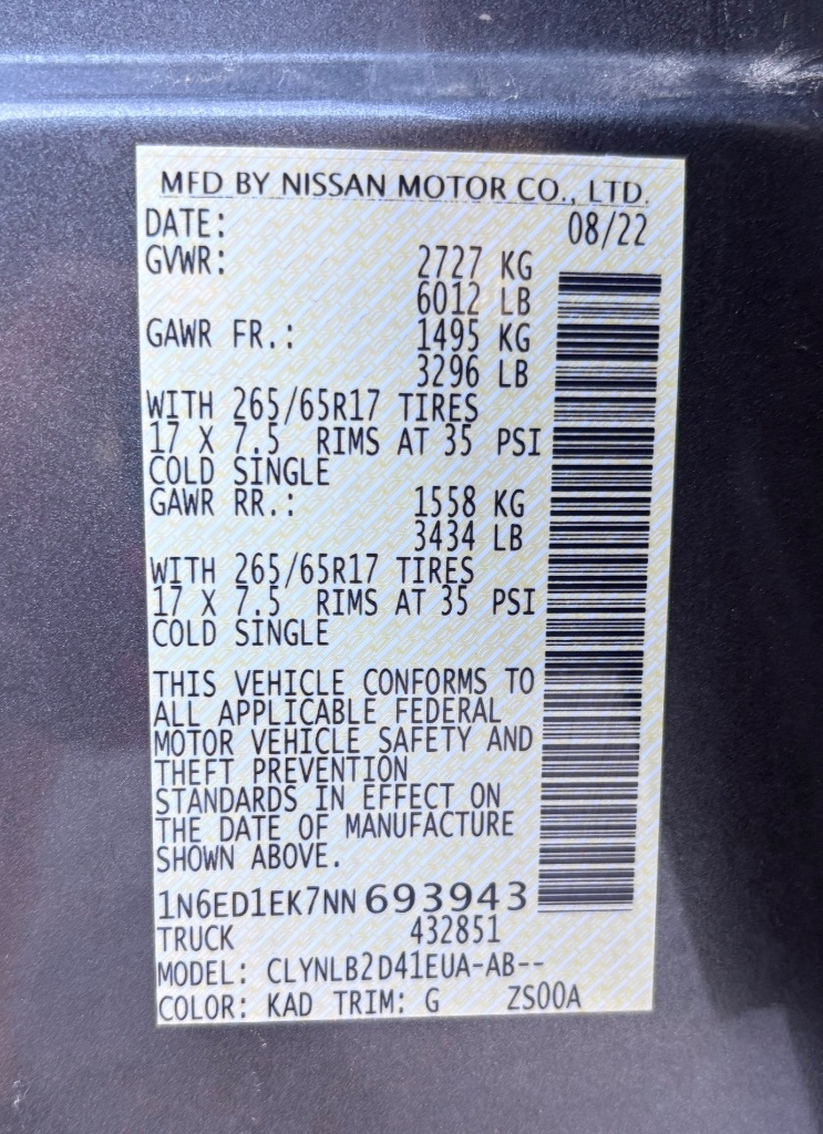 2022 Nissan Frontier - $26,995