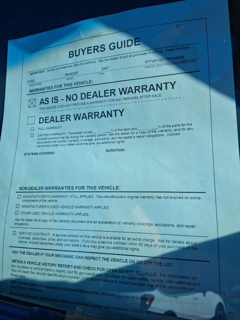 2007 Ford Ranger - $7,900