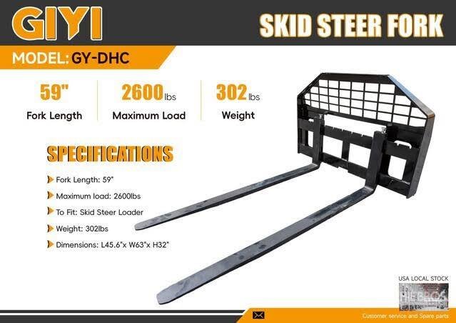 2026 GY-DHC SKID STEER FORKS - $650